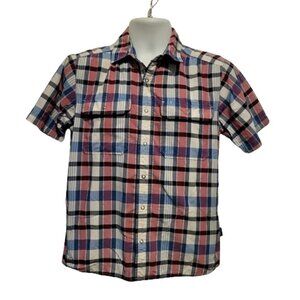 Patagonia Mens Short Sleeve Snap Buttons Check Plaid Shirt Sz S
